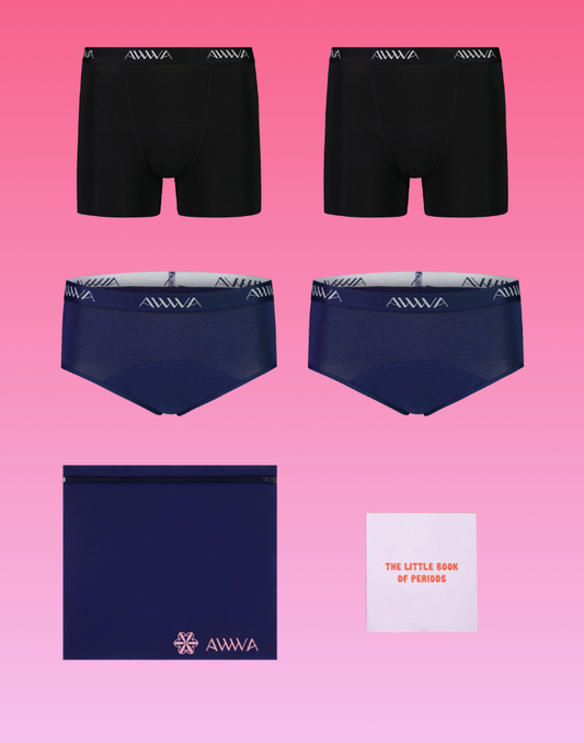 Teen Period Kit - 4 pack mixed Boxers & Briefs